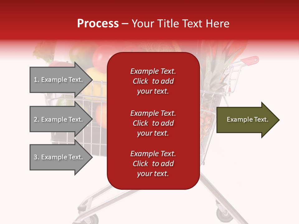 A Shopping Cart Full Of Fresh Fruits And Vegetables PowerPoint Template