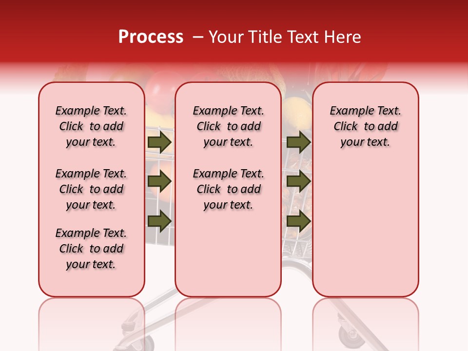 A Shopping Cart Full Of Fresh Fruits And Vegetables PowerPoint Template