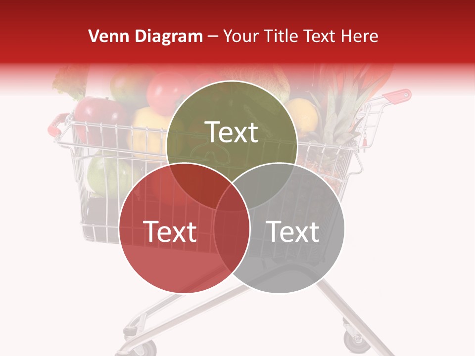A Shopping Cart Full Of Fresh Fruits And Vegetables PowerPoint Template