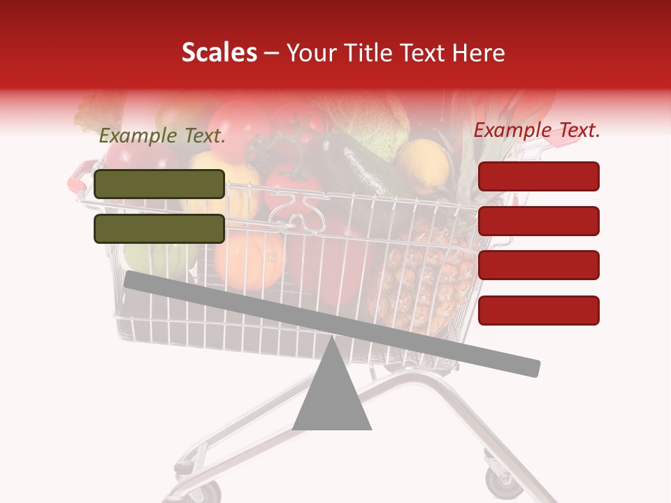 A Shopping Cart Full Of Fresh Fruits And Vegetables PowerPoint Template