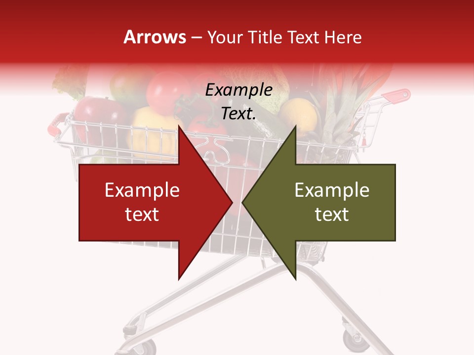 A Shopping Cart Full Of Fresh Fruits And Vegetables PowerPoint Template