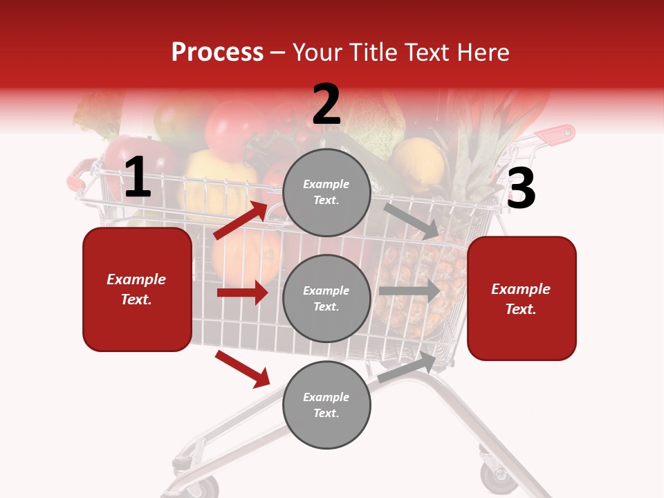 A Shopping Cart Full Of Fresh Fruits And Vegetables PowerPoint Template