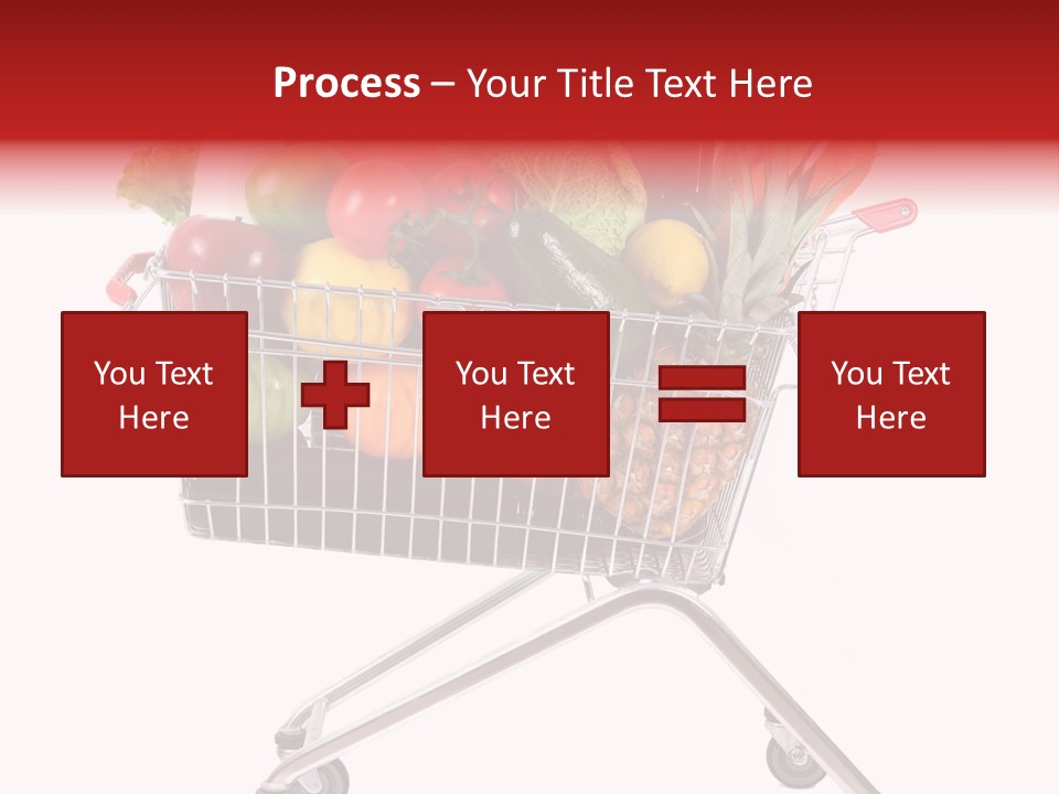 A Shopping Cart Full Of Fresh Fruits And Vegetables PowerPoint Template