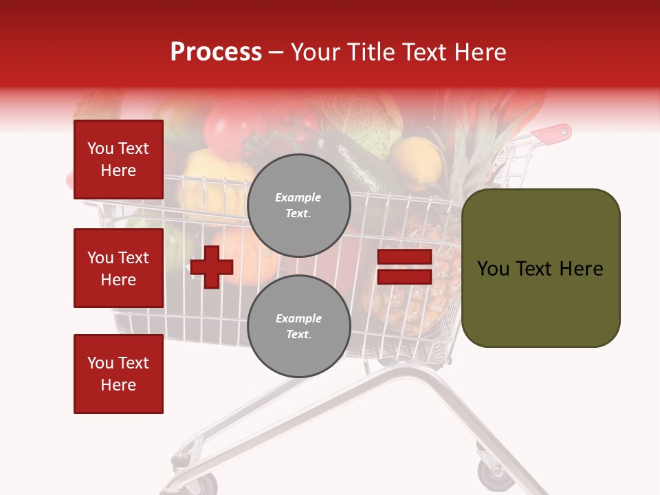 A Shopping Cart Full Of Fresh Fruits And Vegetables PowerPoint Template