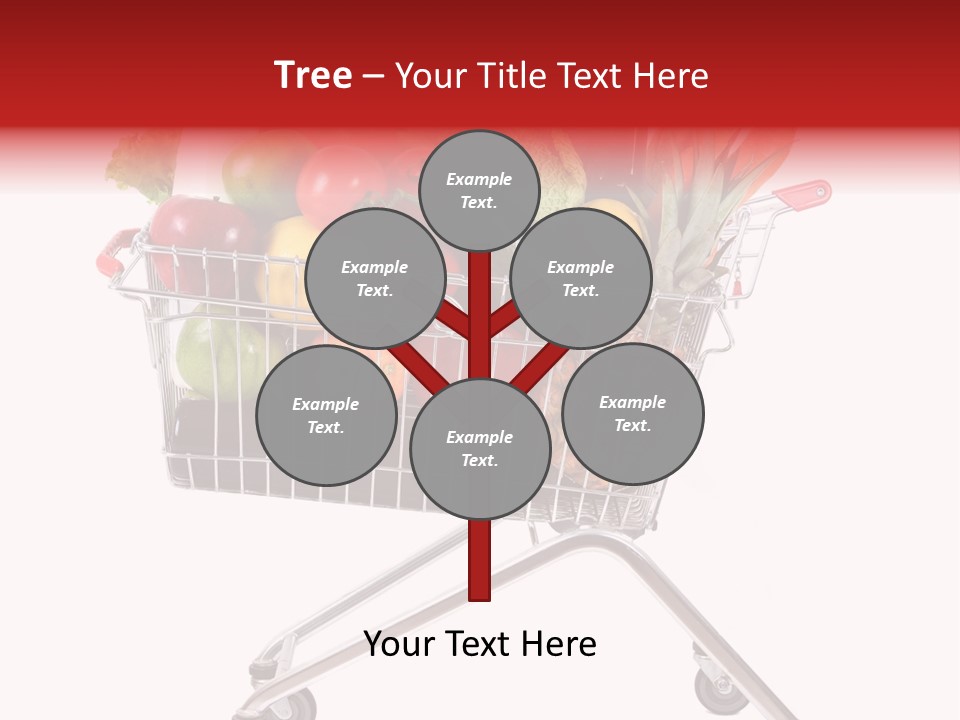 A Shopping Cart Full Of Fresh Fruits And Vegetables PowerPoint Template