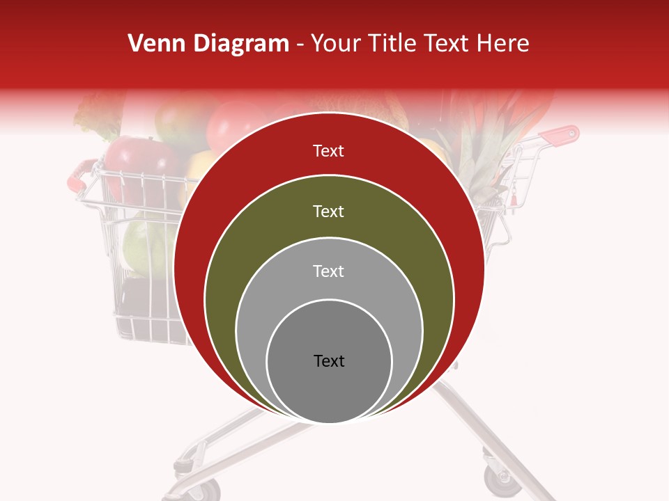 A Shopping Cart Full Of Fresh Fruits And Vegetables PowerPoint Template