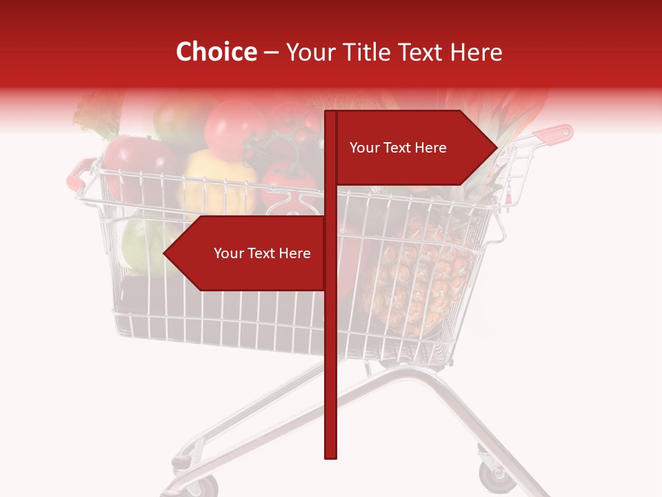 A Shopping Cart Full Of Fresh Fruits And Vegetables PowerPoint Template