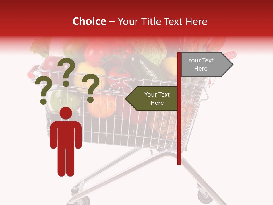 A Shopping Cart Full Of Fresh Fruits And Vegetables PowerPoint Template