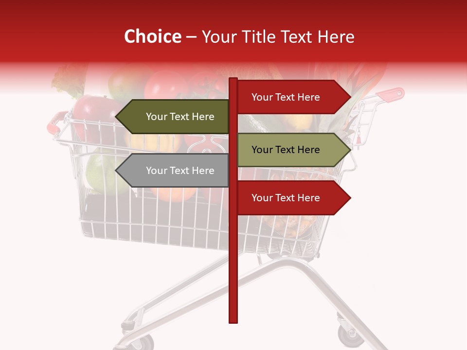 A Shopping Cart Full Of Fresh Fruits And Vegetables PowerPoint Template