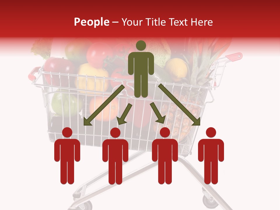 A Shopping Cart Full Of Fresh Fruits And Vegetables PowerPoint Template