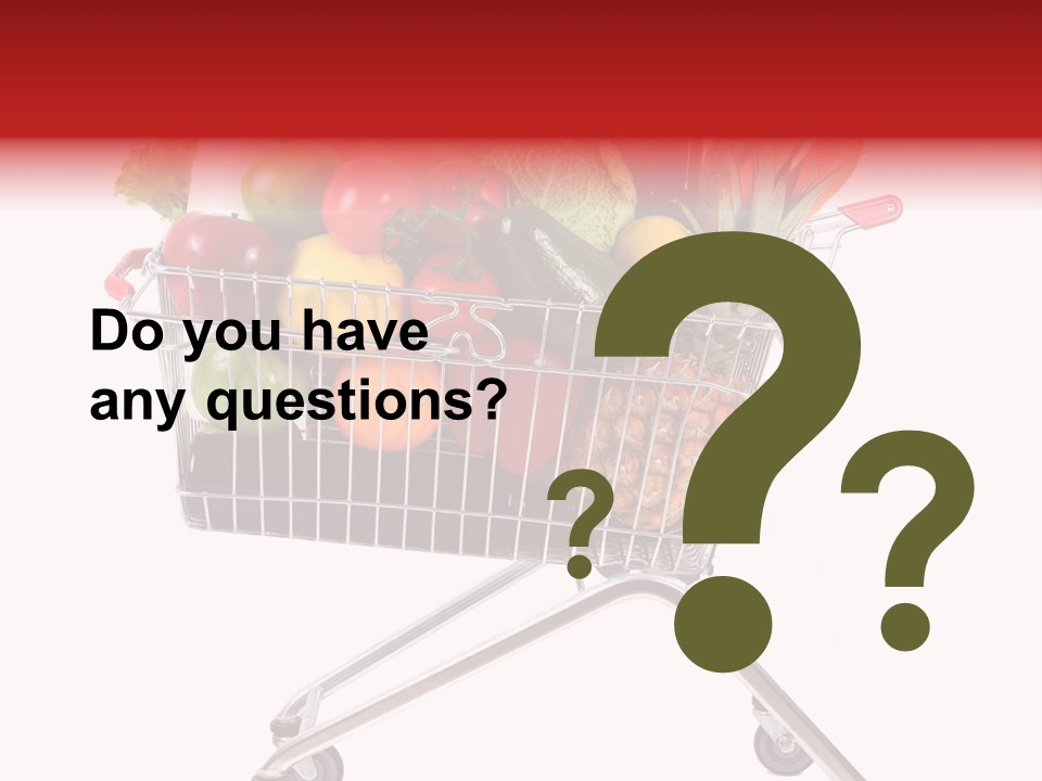 A Shopping Cart Full Of Fresh Fruits And Vegetables PowerPoint Template