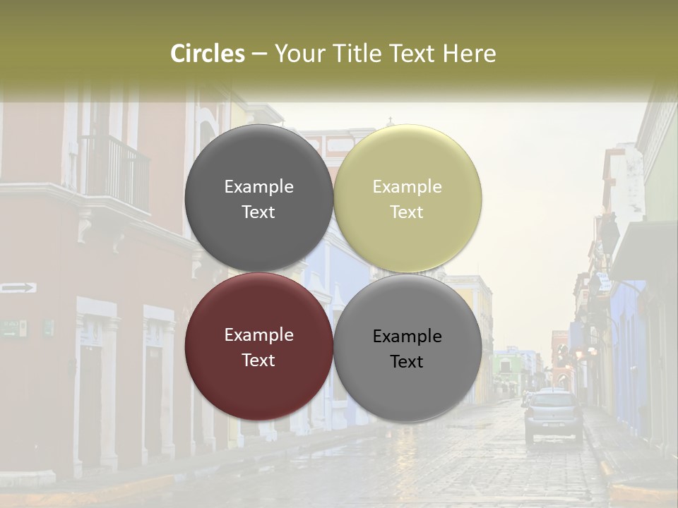 A Row Of Colorful Buildings On A City Street PowerPoint Template