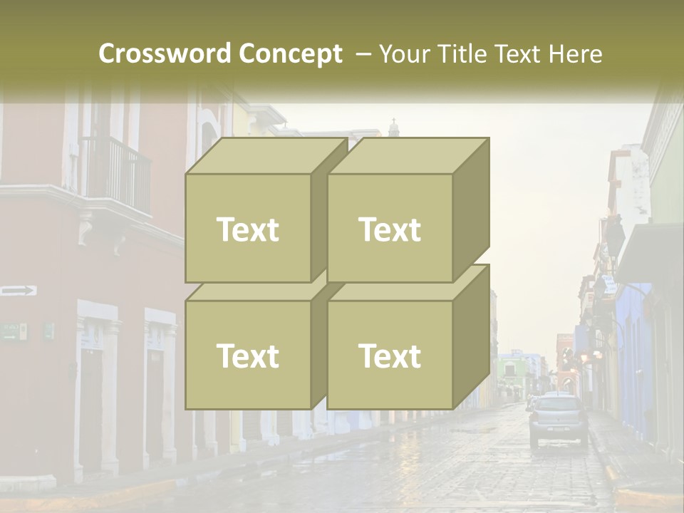 A Row Of Colorful Buildings On A City Street PowerPoint Template