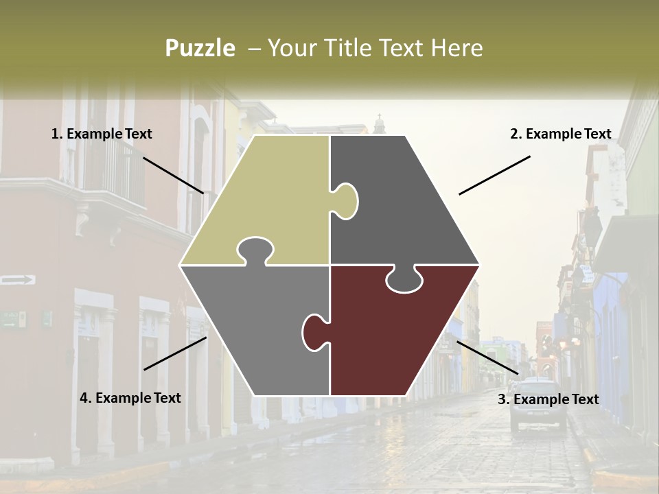 A Row Of Colorful Buildings On A City Street PowerPoint Template