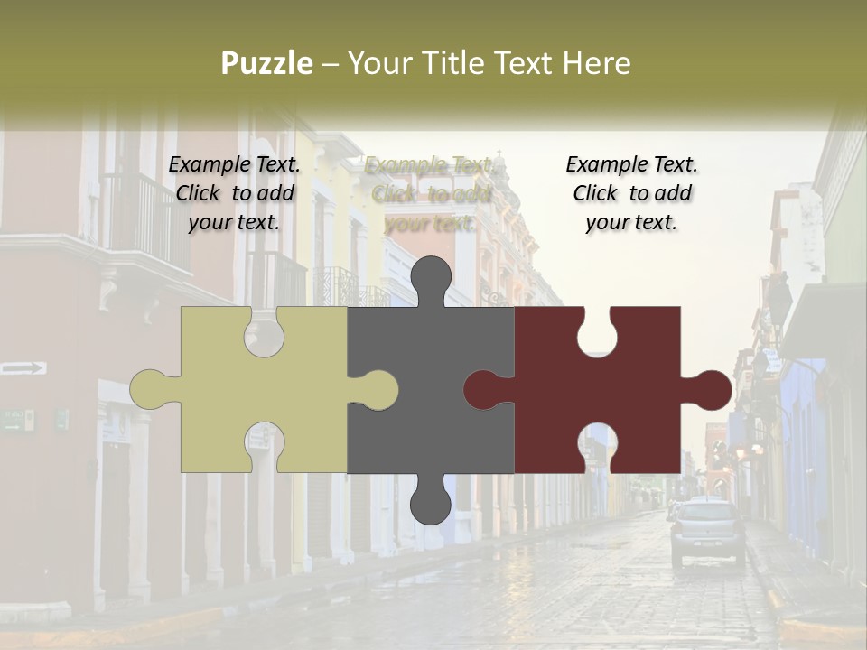 A Row Of Colorful Buildings On A City Street PowerPoint Template