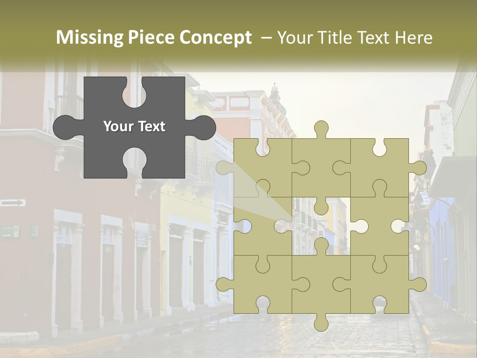 A Row Of Colorful Buildings On A City Street PowerPoint Template