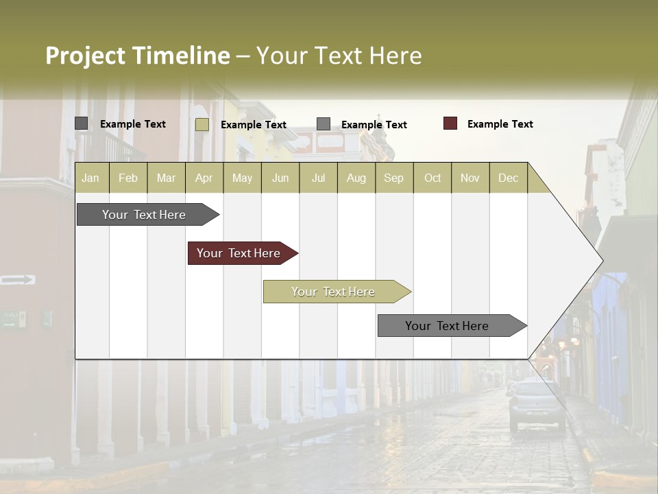 A Row Of Colorful Buildings On A City Street PowerPoint Template