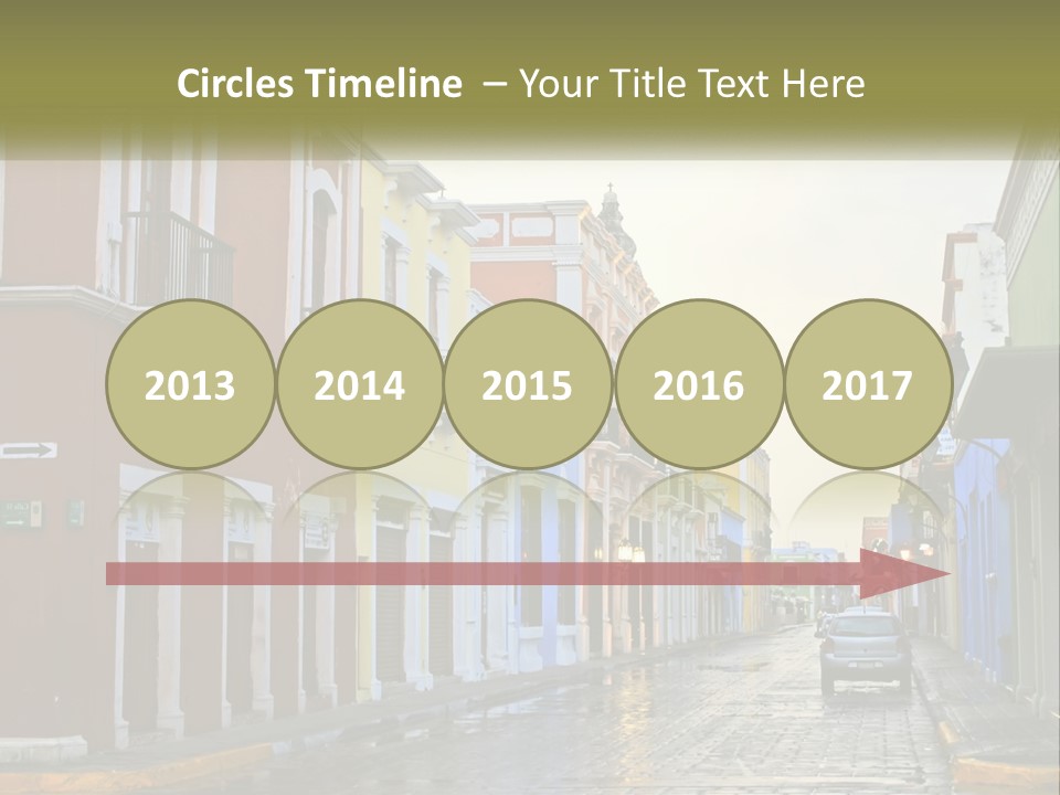 A Row Of Colorful Buildings On A City Street PowerPoint Template