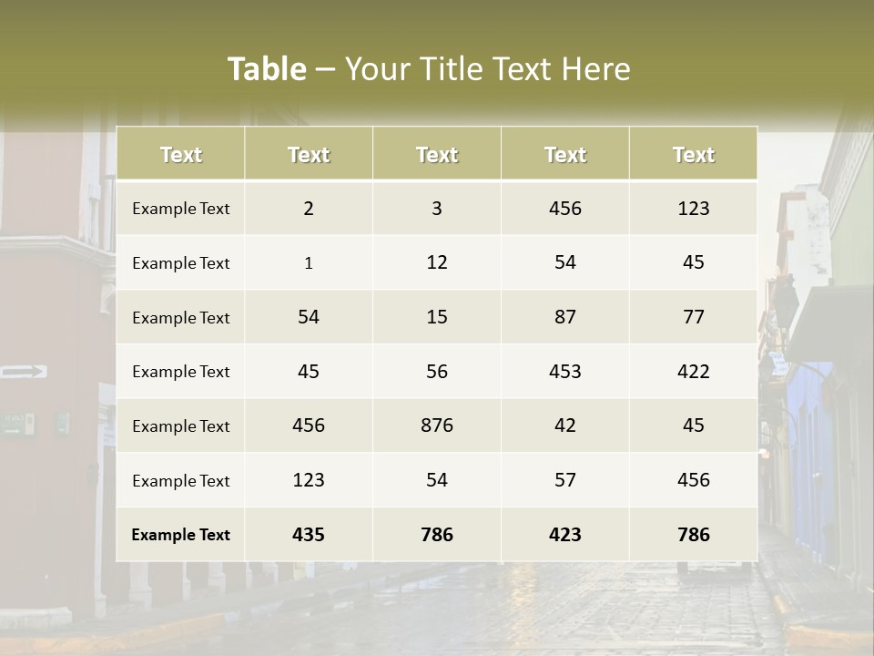 A Row Of Colorful Buildings On A City Street PowerPoint Template