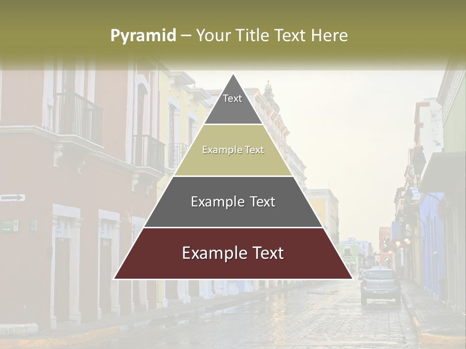 A Row Of Colorful Buildings On A City Street PowerPoint Template