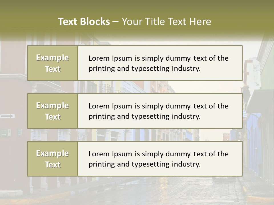 A Row Of Colorful Buildings On A City Street PowerPoint Template