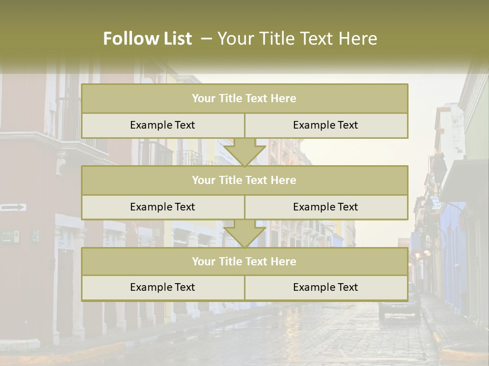 A Row Of Colorful Buildings On A City Street PowerPoint Template