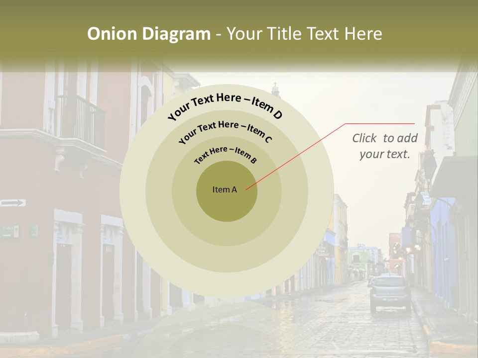 A Row Of Colorful Buildings On A City Street PowerPoint Template