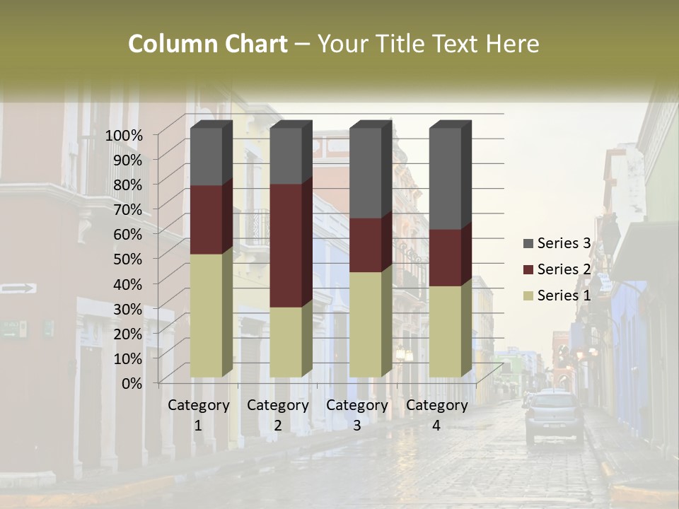 A Row Of Colorful Buildings On A City Street PowerPoint Template