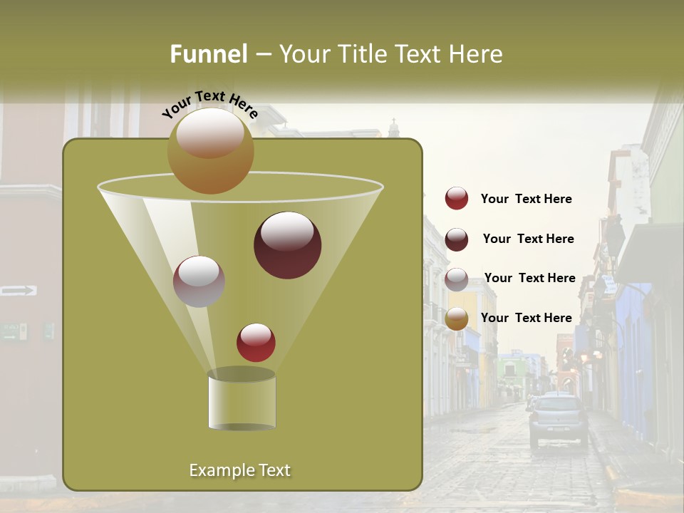A Row Of Colorful Buildings On A City Street PowerPoint Template