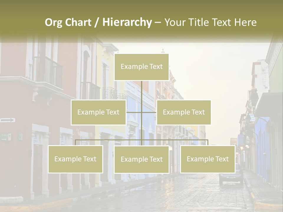 A Row Of Colorful Buildings On A City Street PowerPoint Template