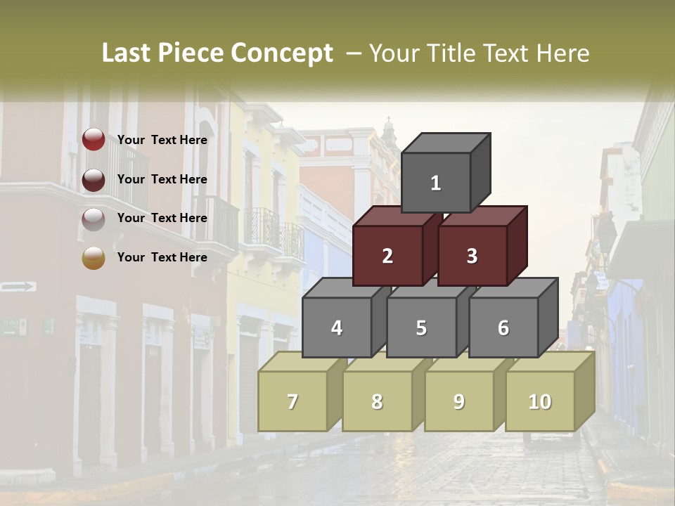 A Row Of Colorful Buildings On A City Street PowerPoint Template