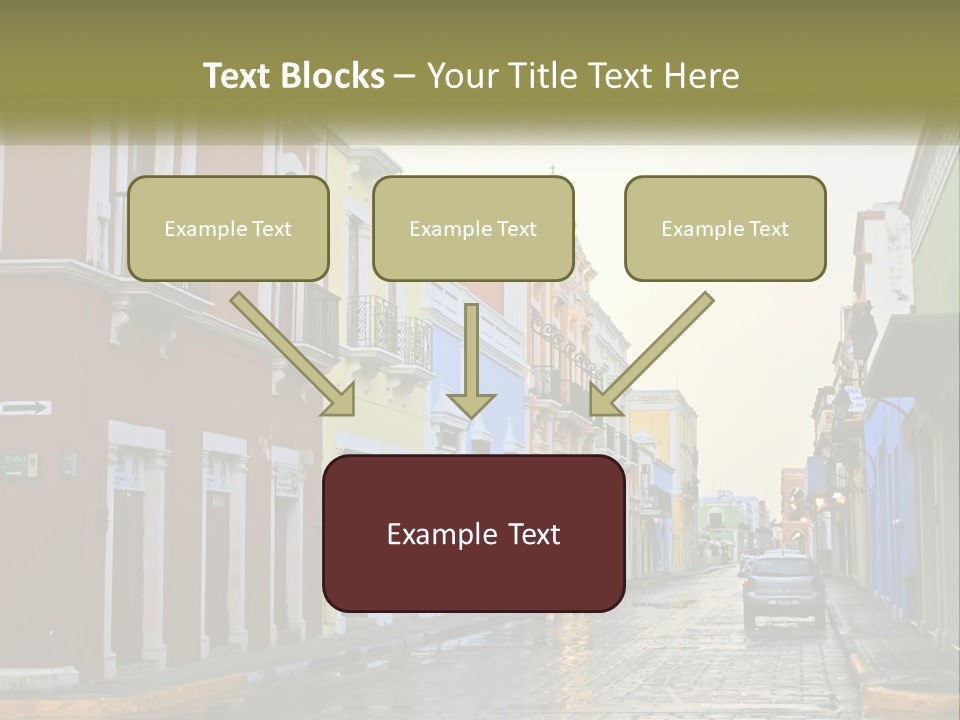A Row Of Colorful Buildings On A City Street PowerPoint Template