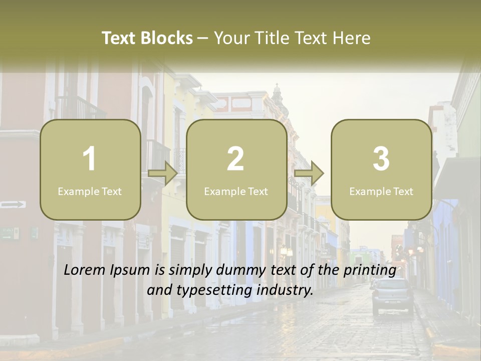 A Row Of Colorful Buildings On A City Street PowerPoint Template