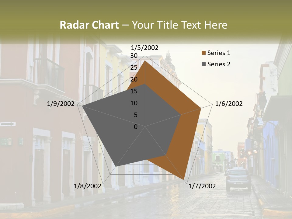 A Row Of Colorful Buildings On A City Street PowerPoint Template