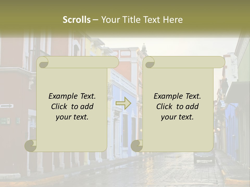 A Row Of Colorful Buildings On A City Street PowerPoint Template