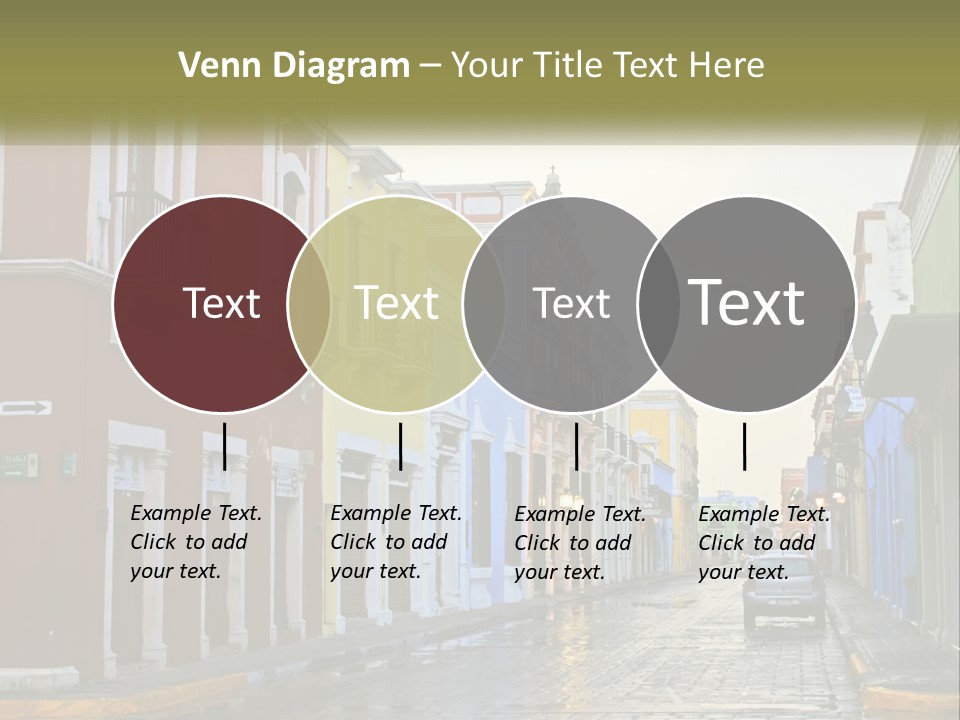 A Row Of Colorful Buildings On A City Street PowerPoint Template