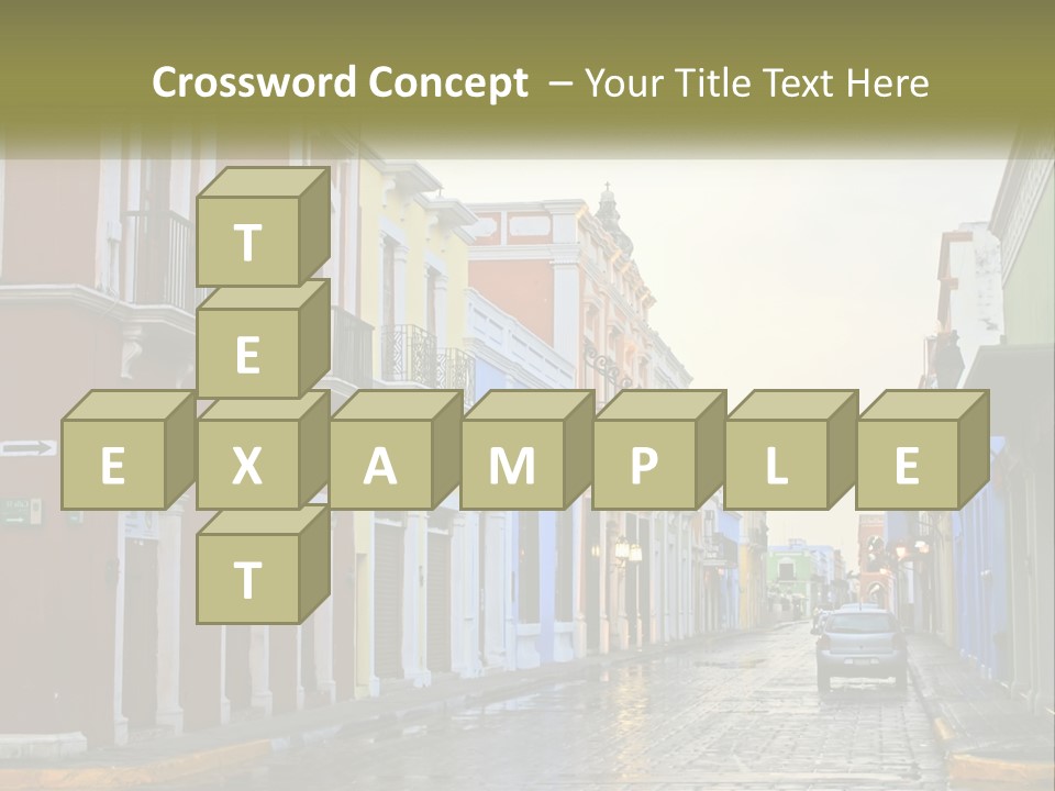 A Row Of Colorful Buildings On A City Street PowerPoint Template