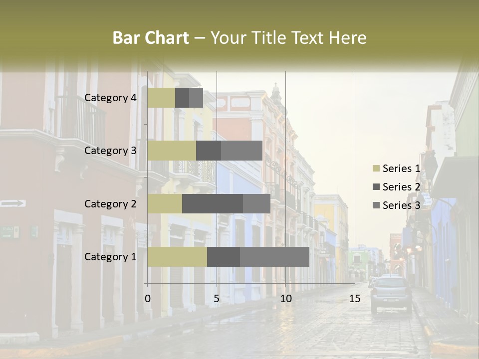 A Row Of Colorful Buildings On A City Street PowerPoint Template