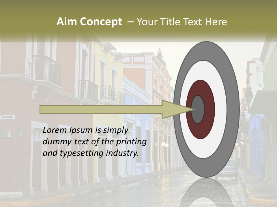 A Row Of Colorful Buildings On A City Street PowerPoint Template