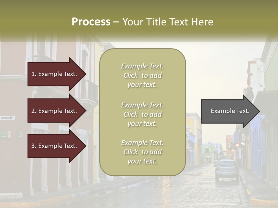 A Row Of Colorful Buildings On A City Street PowerPoint Template