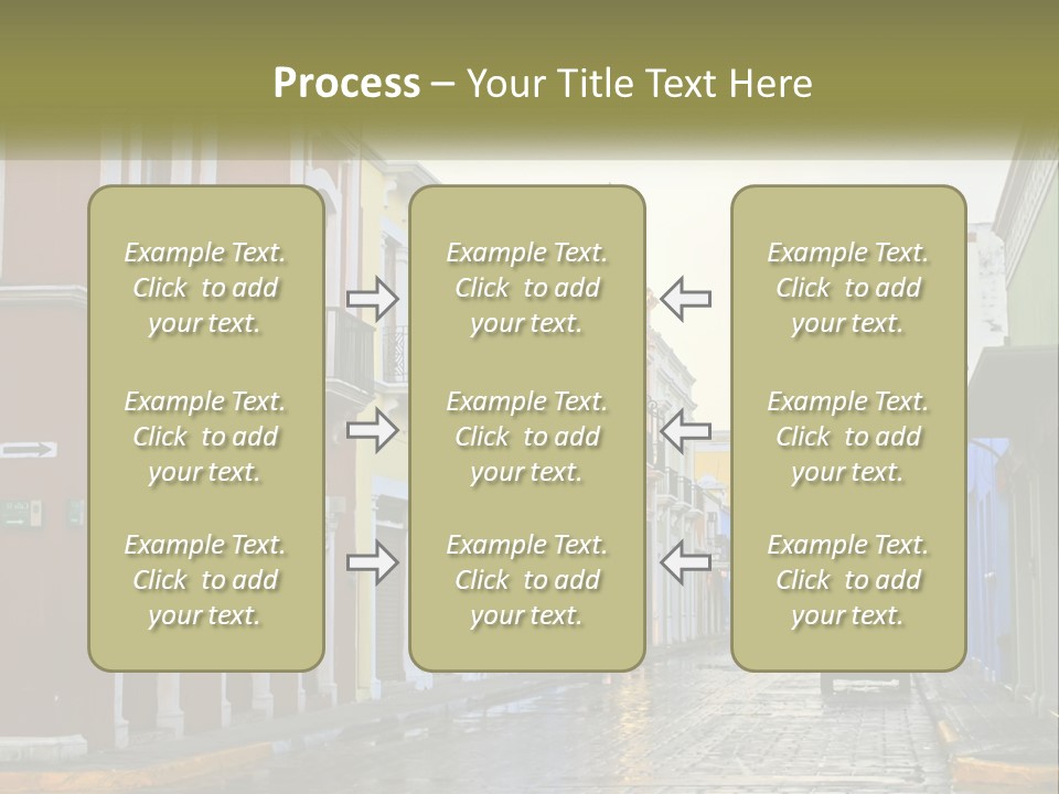 A Row Of Colorful Buildings On A City Street PowerPoint Template