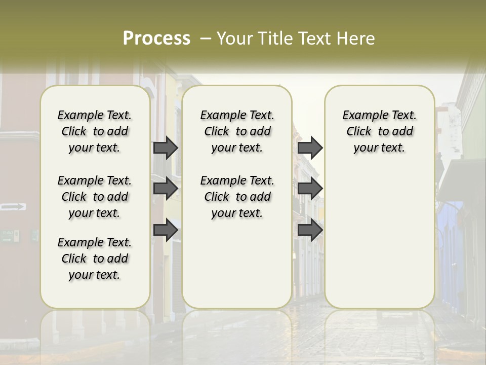 A Row Of Colorful Buildings On A City Street PowerPoint Template