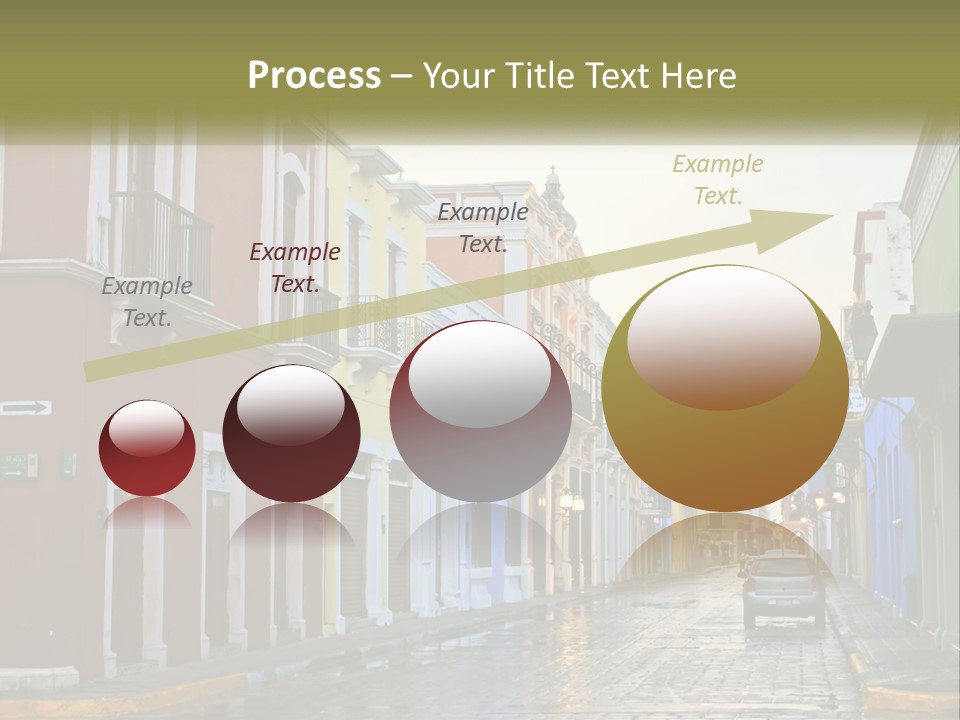 A Row Of Colorful Buildings On A City Street PowerPoint Template