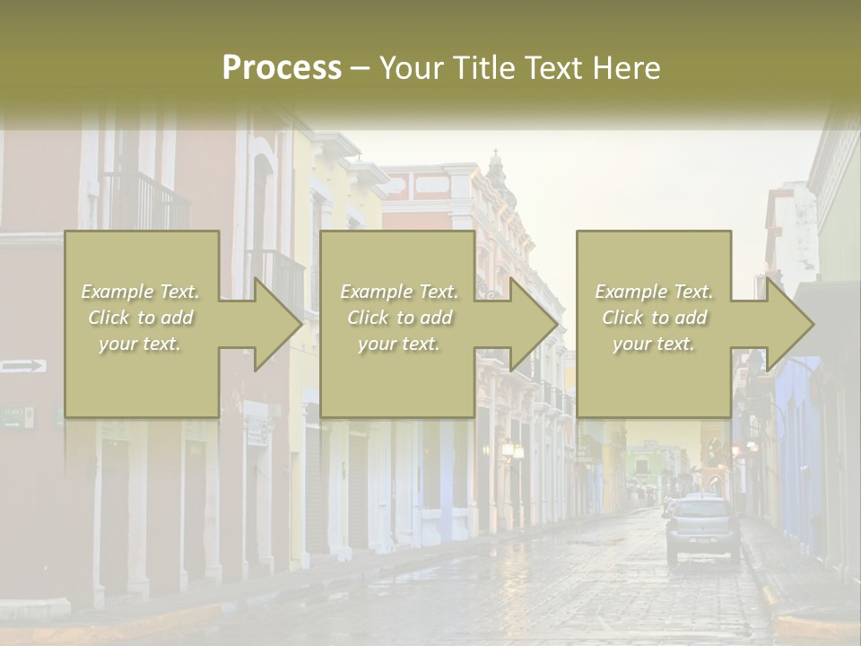 A Row Of Colorful Buildings On A City Street PowerPoint Template