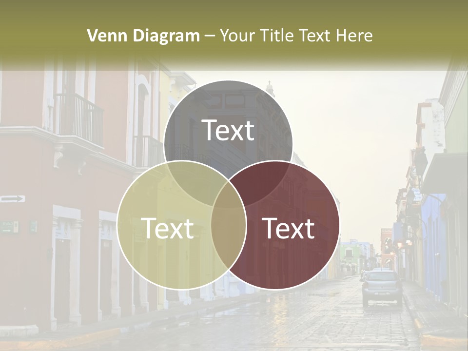 A Row Of Colorful Buildings On A City Street PowerPoint Template