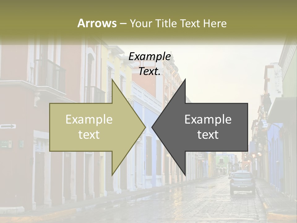 A Row Of Colorful Buildings On A City Street PowerPoint Template