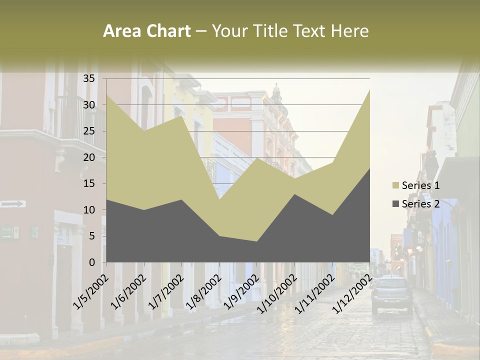 A Row Of Colorful Buildings On A City Street PowerPoint Template