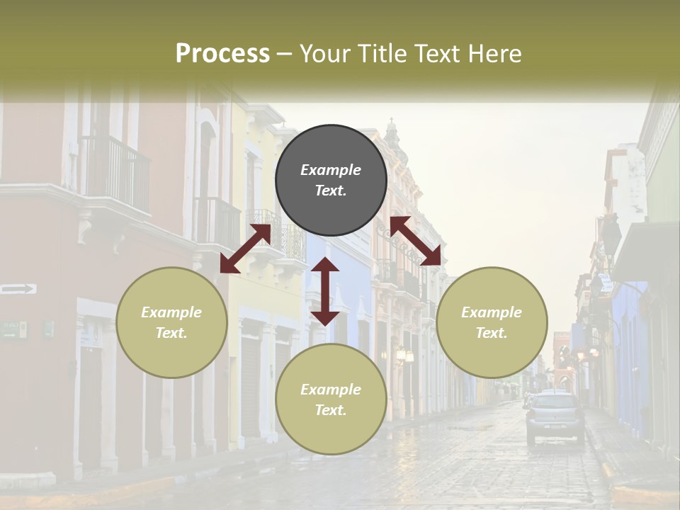 A Row Of Colorful Buildings On A City Street PowerPoint Template