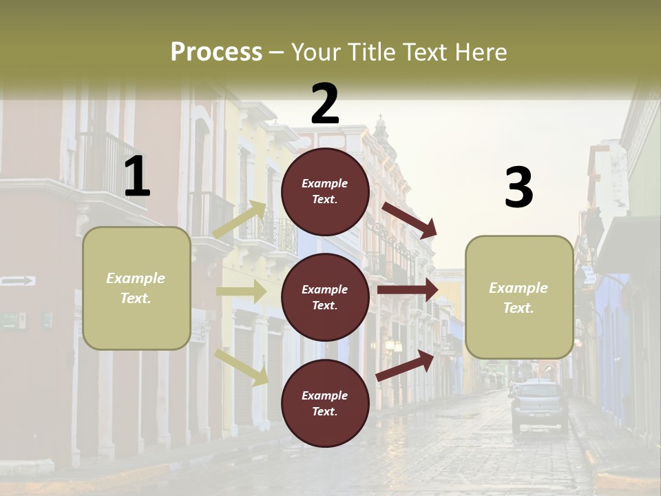 A Row Of Colorful Buildings On A City Street PowerPoint Template