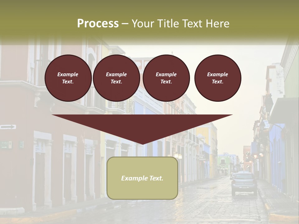 A Row Of Colorful Buildings On A City Street PowerPoint Template